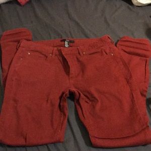 Mid-rise Red Forever 21 skinny jeans